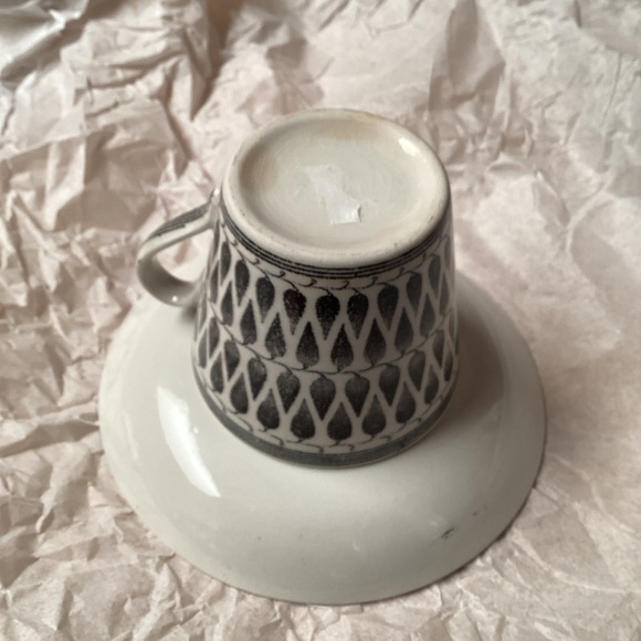 Upslsa Ekeby Gefel Sweden Cup & Saucer Lillemor black/white - Picture 8 of 11